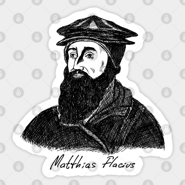 Matthias Flacius. Christian figure. Sticker by Reformer